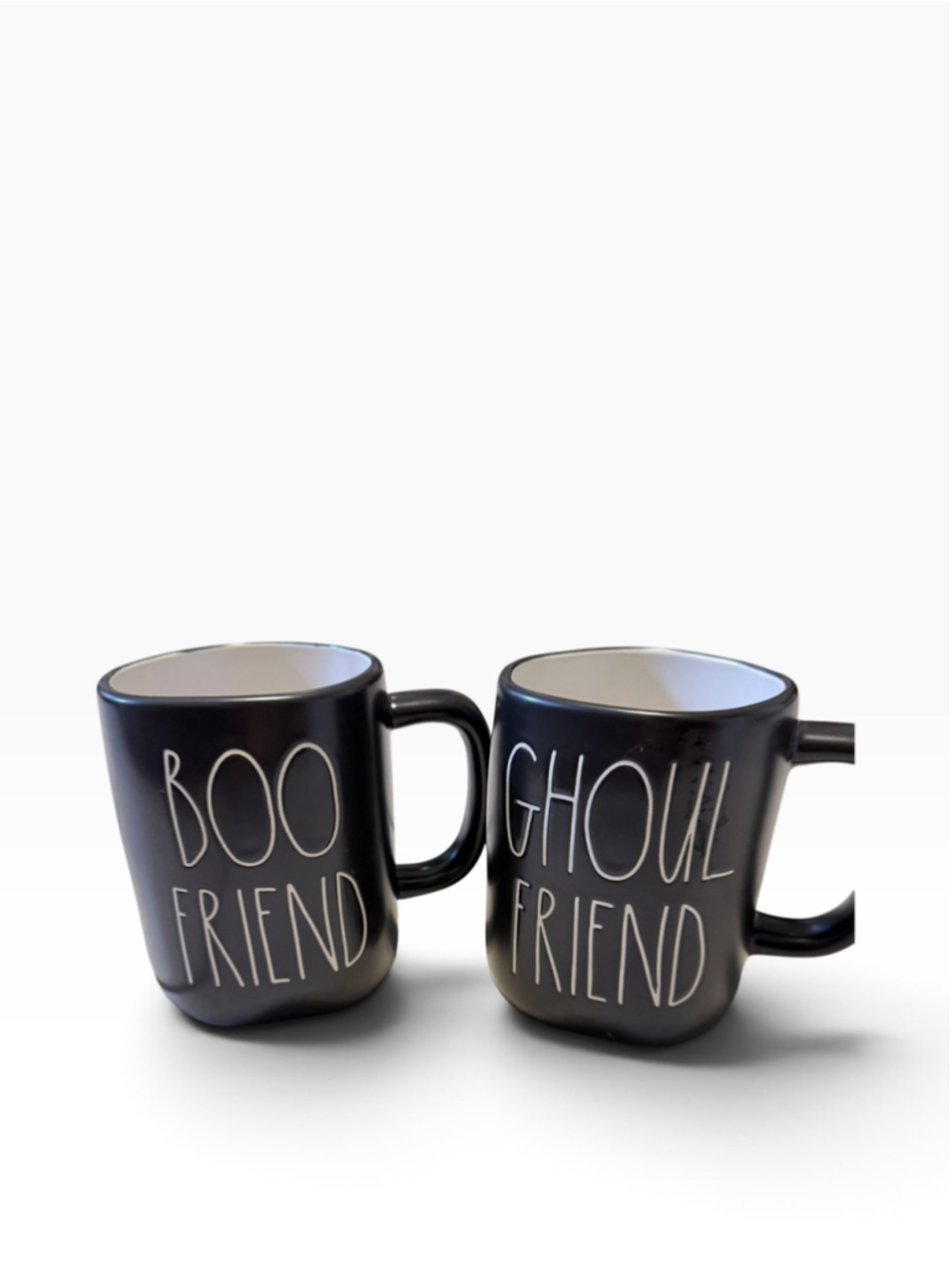 Rae Dunn Boo Friend and Ghoul Friend Mug Set, One Size, Black and White